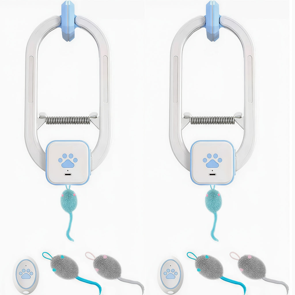 Flying Bird Cat Toy with Remote Control, Blue Electric Interactive Bird for Indoor Cats and Kittens, Hanging Motion for Supervised Play