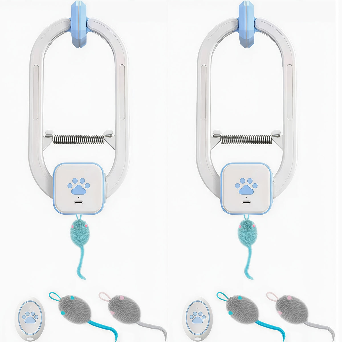 Flying Bird Cat Toy with Remote Control, Blue Electric Interactive Bird for Indoor Cats and Kittens, Hanging Motion for Supervised Play