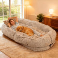 Human Dog Bed with Egg Crate Foam, Oversized Plush Lounger for Adults and Pets with Non-Slip Base and Machine Washable Cover for Indoor Relaxation