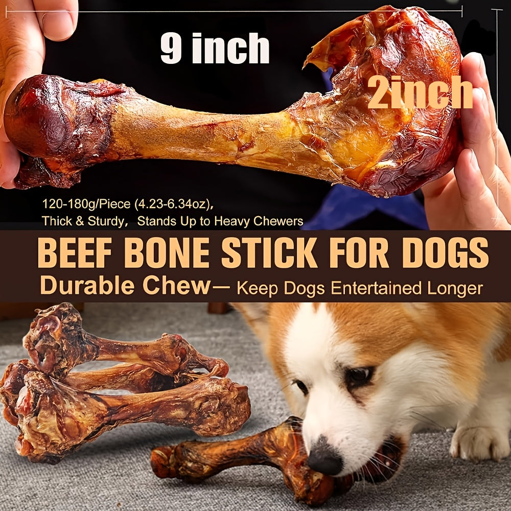 Beef Bone Dog Treats with Hip Bone Options for Medium and Large Dogs, Large Breed Chew Snacks for Supervised Chewing and Reward Time