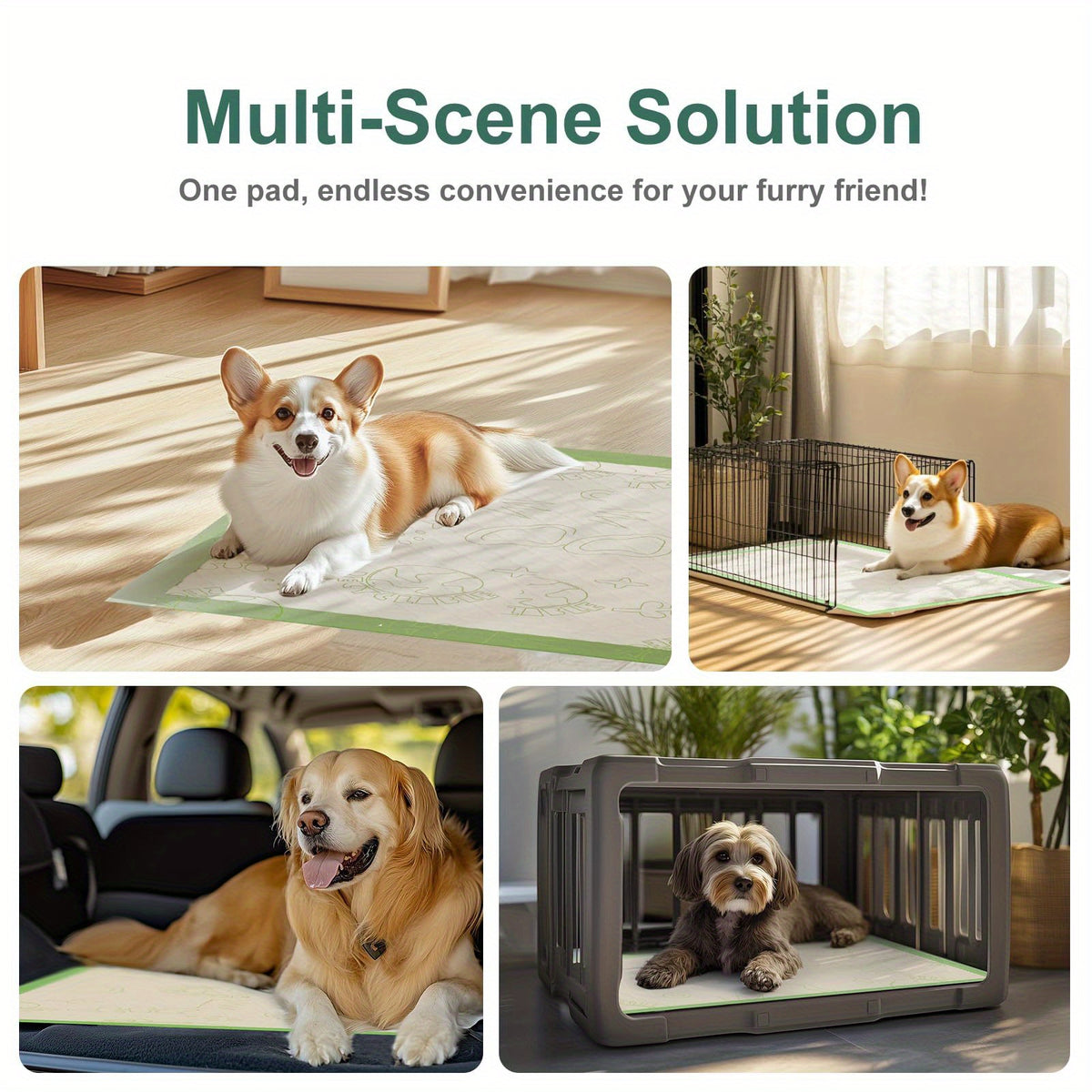 Dog Pee Pads 24 x 24 Inches, 6-Layer Disposable Puppy Training Pads with Absorbent Core and Waterproof Backing, 50 or 100 Count Packs