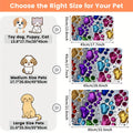 Absorbent Pet Feeding Mat with Colorful Paw Pattern, Quick-Drying Non-Slip Food and Water Bowl Pad for Dogs, Cats and Multi-Pet Homes