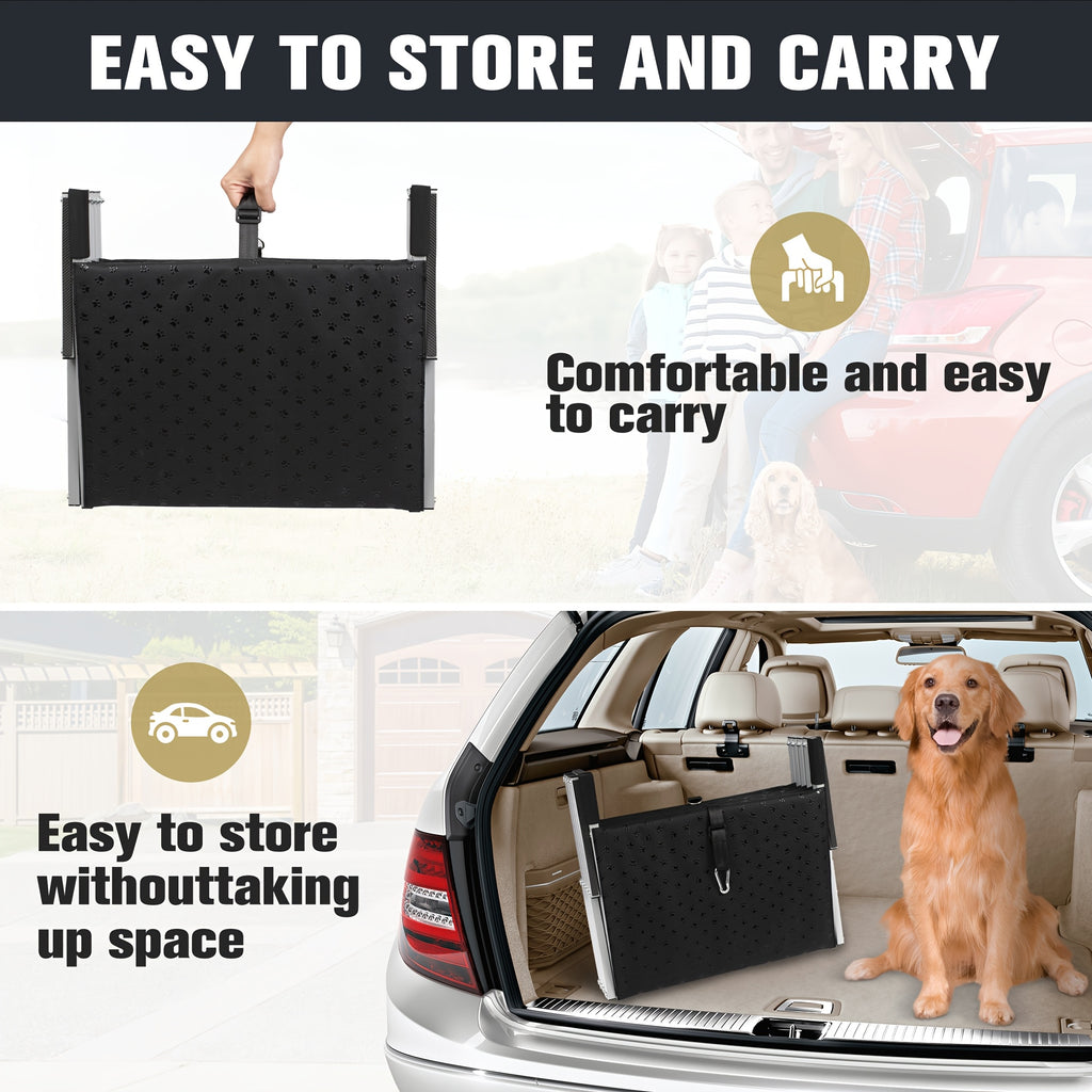Dog Stairs for Cars, 6-Step Folding Non-Slip Pet Ladder for Large Dogs up to 200 lbs, Portable Vehicle Steps for SUVs and Trucks