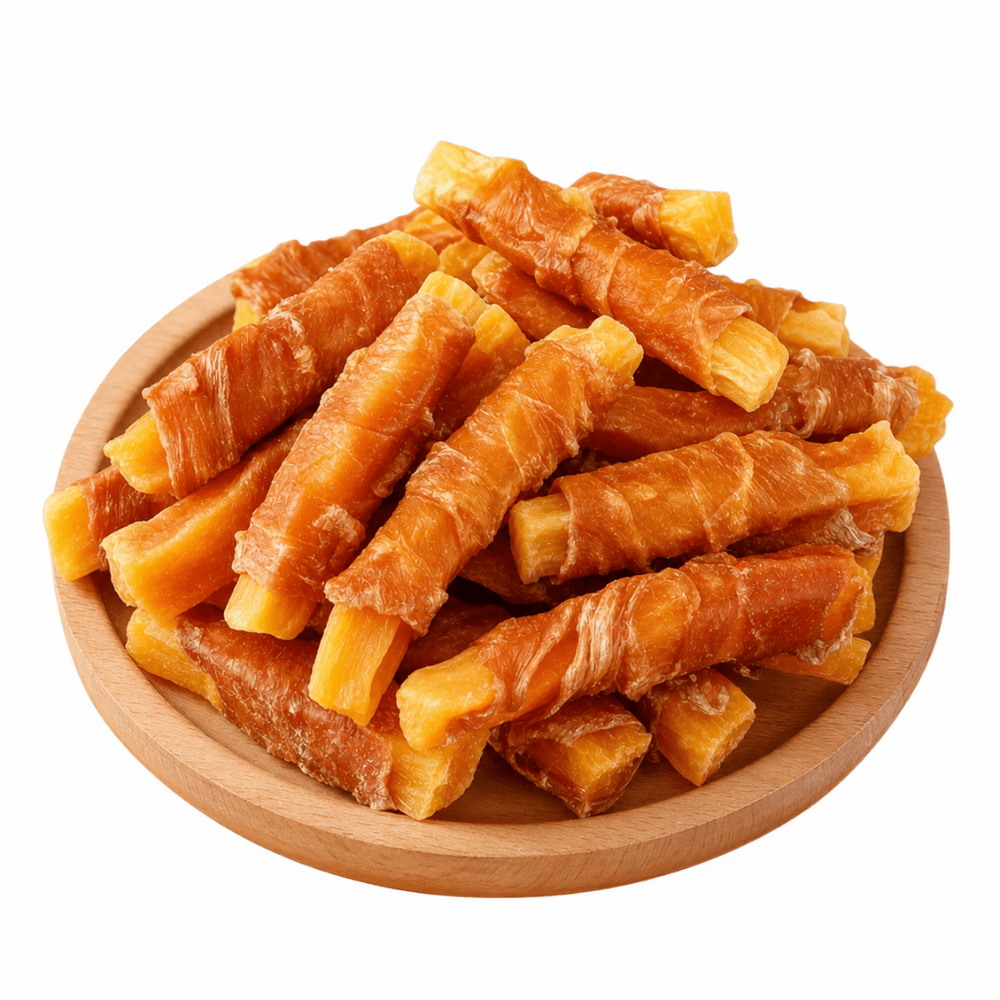 Chicken Sweet Potato Dog Treats, Thick Sliced Chicken and Sweet Potato Jerky Strips, High Protein Rawhide Free Chews for Small Medium Large Dogs, Easy to Digest Training Rewards and Healthy Daily Snacks