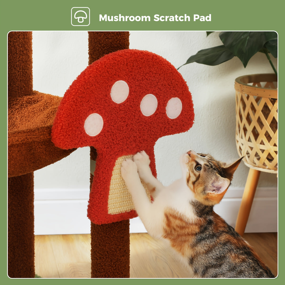 Forest Cat Tree Tower with Flower Top Perch, Indoor Climbing and Resting Furniture in 35.8, 56.3 or 68.5 Inch Height and Color Options
