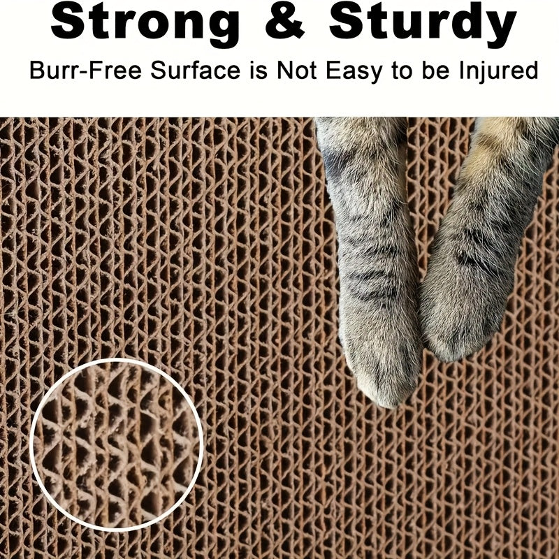 Cardboard Cat Scratcher Bed Combo, Five-Layer Corrugated Scratching Board with Replaceable Design for Indoor Cats and Kittens, 5-Piece Set Options