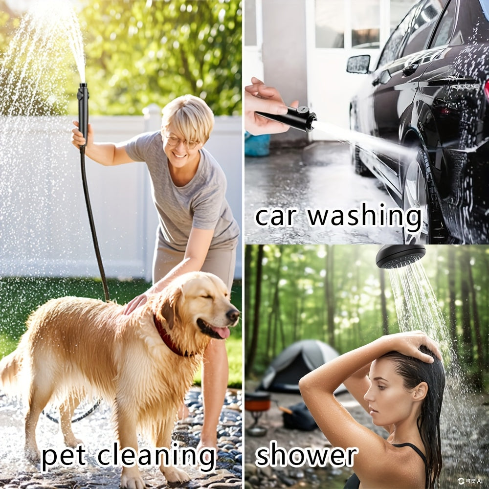 Portable Pet Shower with Temperature Display, 6000mAh Rechargeable Dog Bathing Set with Adjustable Spray and Detachable Shower Head for Home and Travel