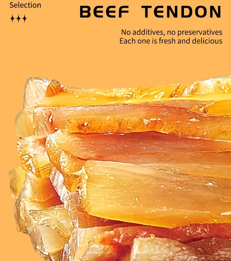Dried Beef Tendon Strips for Dogs, 250g Single Bag or 500g Two-Pack Options, Chewy Jerky Snacks for Supervised Rewards and Training Routines