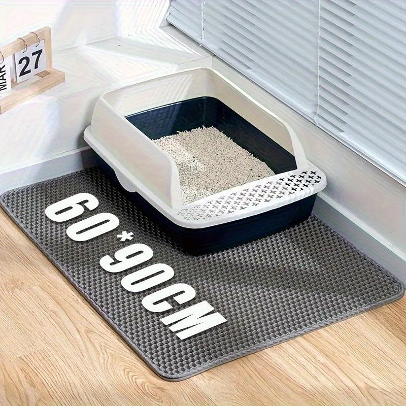 Cat Litter Trapper Mat, 15.7 x 19.7 Inch Double-Layer Honeycomb Litter Catcher with Waterproof Non-Slip Design for Indoor Cat Litter Box Areas