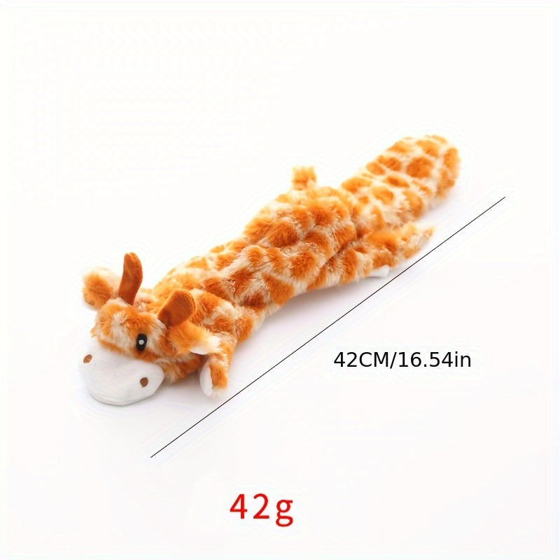 Stuffless Plush Dog Toys 5 Pack, Squeaky Pet Toy Set for Supervised Gentle Chewing, Interactive Indoor Play and Dog Lover Gifts