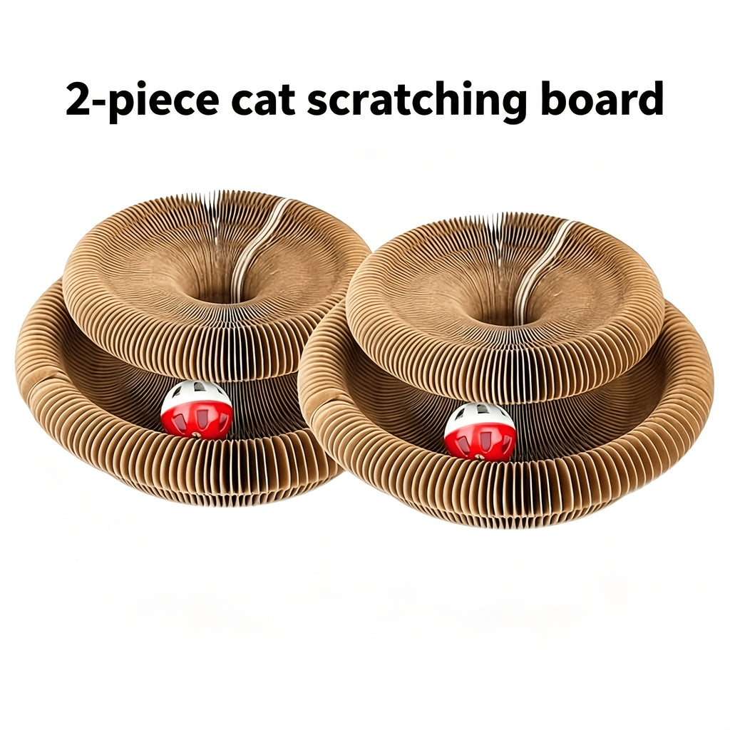 Magic Organ Cat Scratcher Board with Ball Play, Interactive Scratching Toy for Indoor Cats, Everyday Activity and Enrichment, 1 or 2 Piece Options