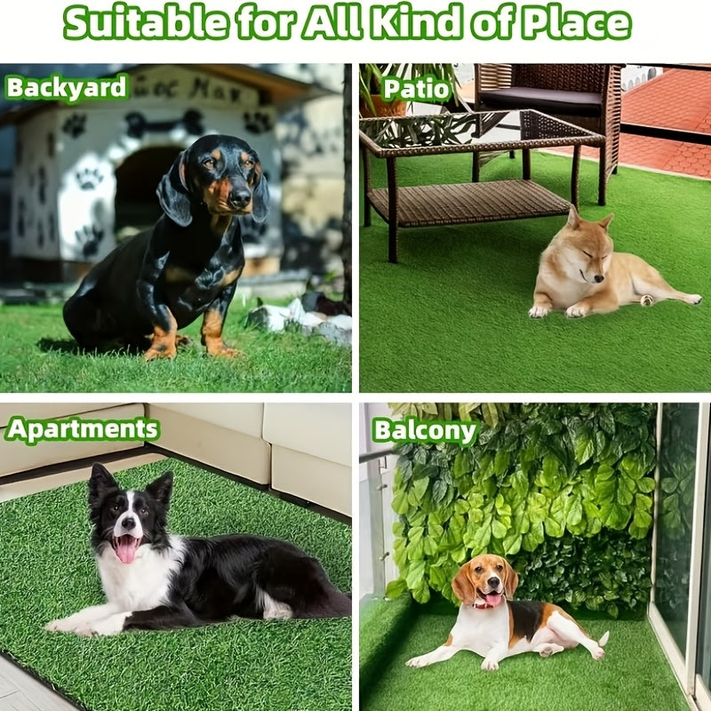 Grass Dog Potty with Tray, Three-Layer Washable Reusable Puppy Training Mat for Indoor and Outdoor Housebreaking and Everyday Pet Toilet Routines