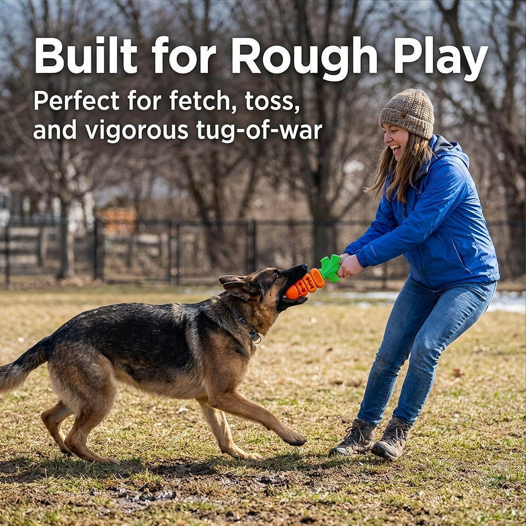 Dog Chew Toy with Beef and Bacon Flavor, Nylon Pet Chewing Toy for Medium and Large Dogs, Bacon-Carrot or 2-Piece Options for Supervised Play
