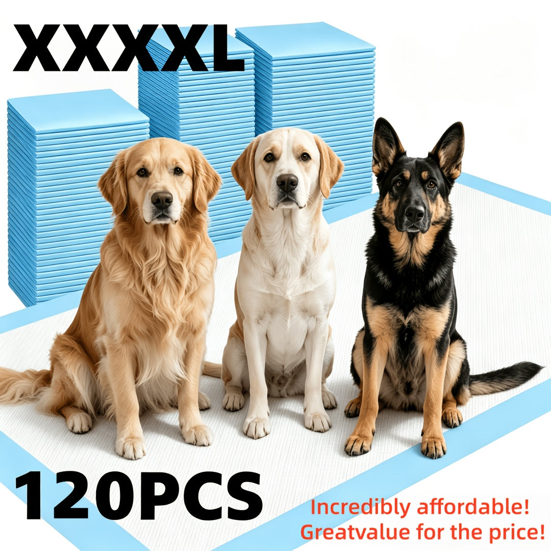 Dog Potty Training Pads 47 x 31 Inch, 6-Layer Extra-Thick Disposable Pee Pads with Leak Protection for Puppies and Senior Dogs, 60 or 120 Count Options
