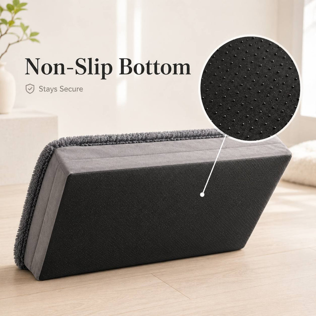 Egg Crate Foam Dog Bed with Raised Bolsters, Plush Pet Sofa with Removable Machine Washable Cover and Non-Slip Bottom, M XL 2XL