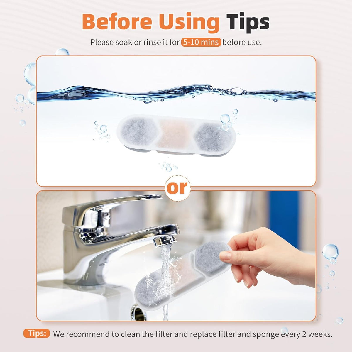 Dog Water Fountain Replacement Filters for IDEAZOOS 7L and 12L Stainless Steel Pet Fountains, 6-Set Refill Pack for Everyday Maintenance