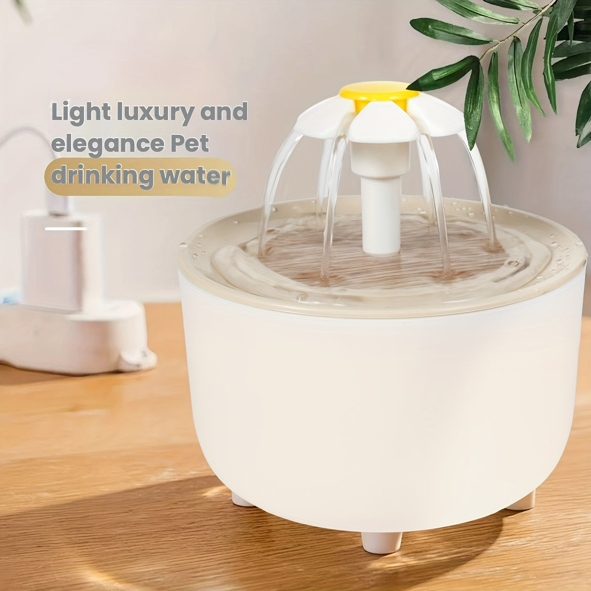Cat Water Fountain 48oz with Triple Filtration, Quiet USB Powered Pet Drinking Dispenser for Cats and Small Dogs, Transparent or White