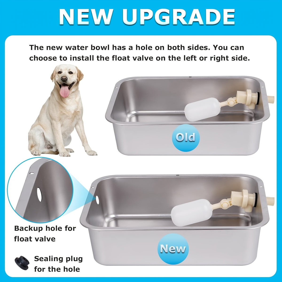Automatic Outdoor Dog Waterer 3 Gallon, Stainless Steel Self-Filling Water Bowl for Large Dogs, Cats, Chickens, Goats and Sheep