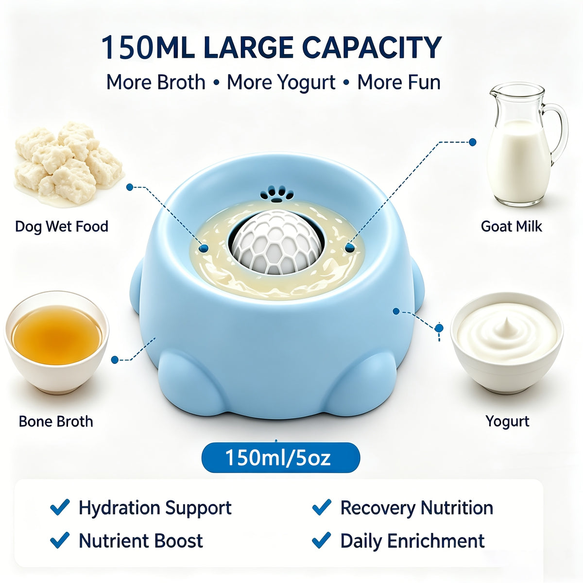 Cat Feeding Station with Food and Water Dispenser Options, Colorful Pet Feeder or Rolling Ball Slow Feeder Bowl for Everyday Indoor Meals