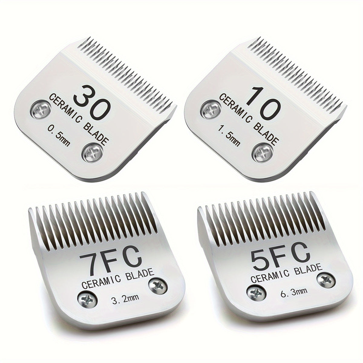 Ceramic Dog Clipper Replacement Blades, Detachable Grooming Blade Singles and Sets for Compatible Andis, Oster A5 and Wahl KM Series Clippers