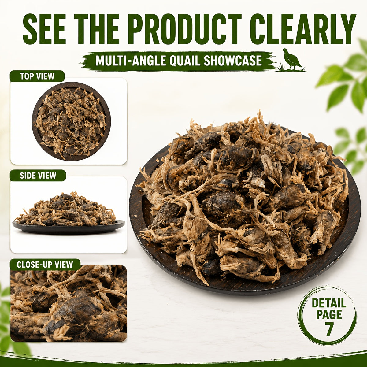 Freeze Dried Quail Cat Treats, Crunchy Single-Ingredient Pet Snacks for Cats and Dogs, Bite-Size Morsels for Supervised Treat Time and Training Rewards