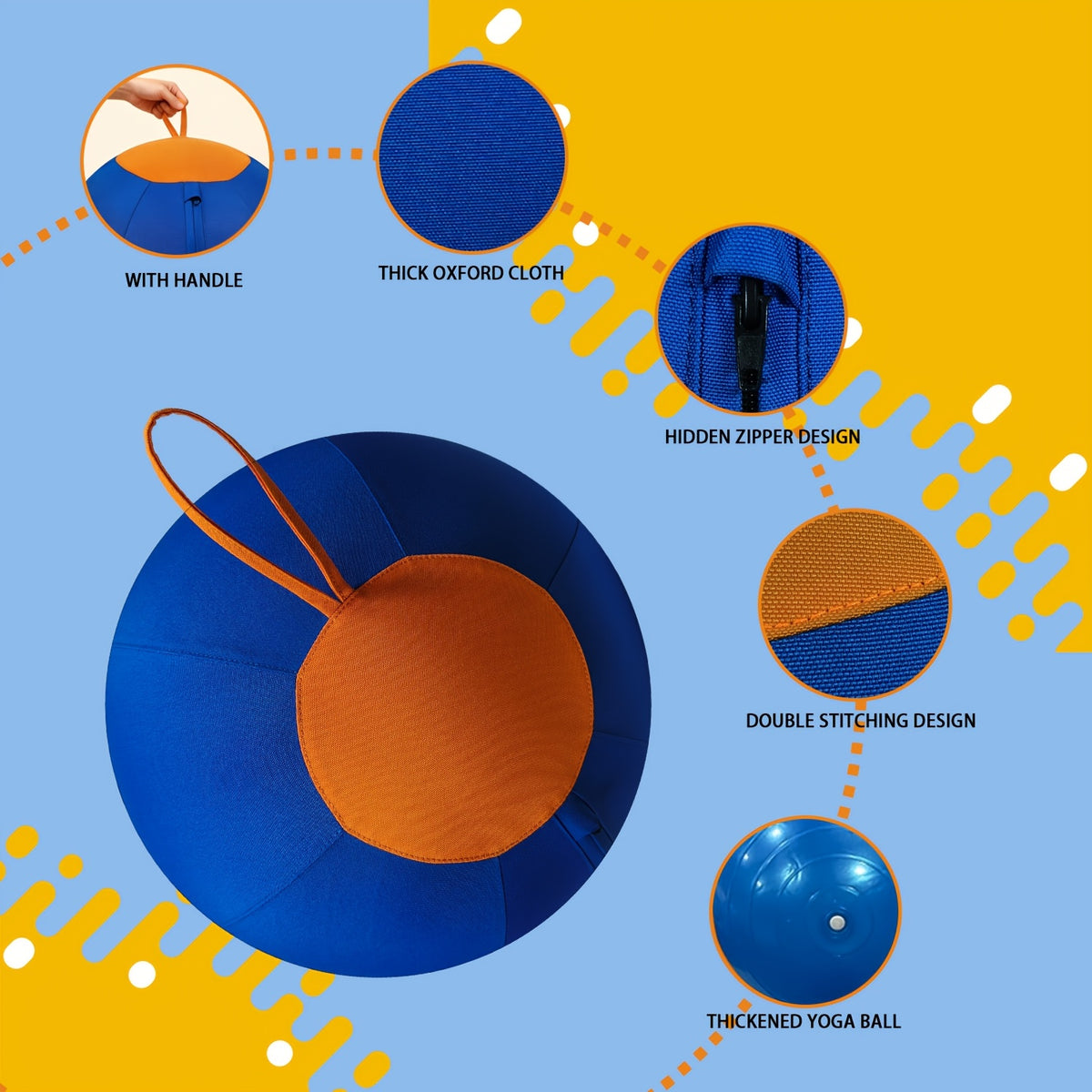 Herding Ball for Dogs with Handle and Air Pump, Large Inflatable Outdoor Training Toy for Australian Shepherds, Border Collies and Backyard Play