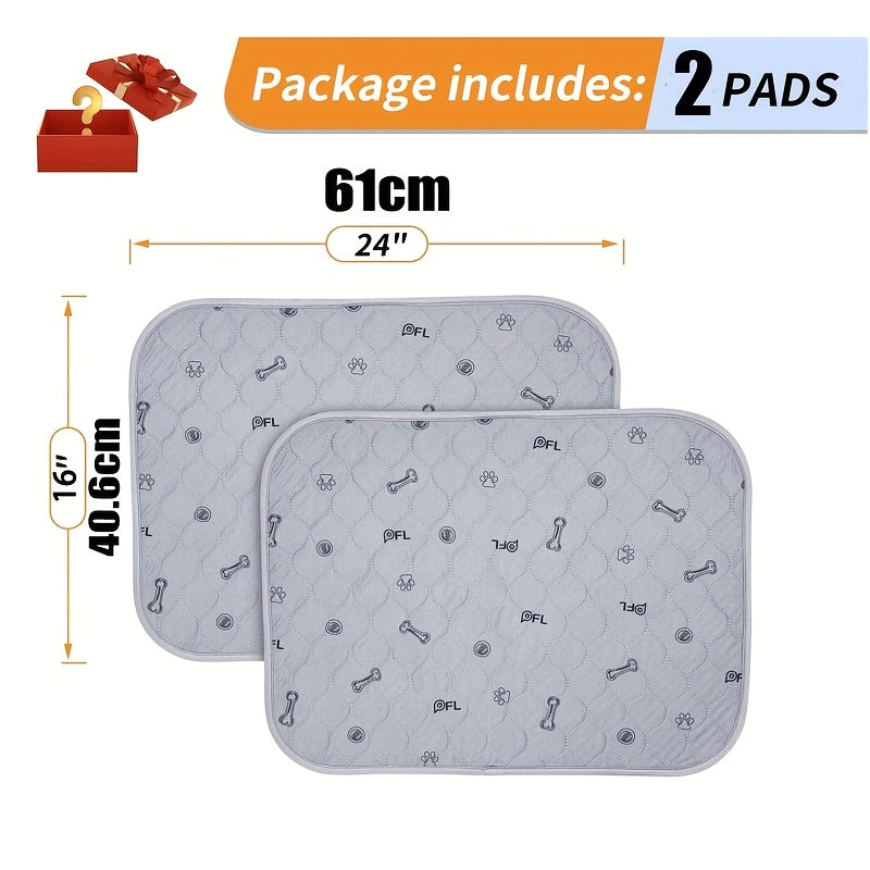 Washable Puppy Training Pads in 24 x 16 or 36 x 41 Inches, Reusable Four-Layer Non-Slip Dog Pee Mats with Size-Specific 2 or 6 Pack Options