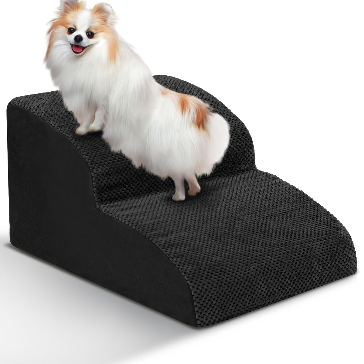 Extra Wide Foam Pet Steps for Small Dogs and Cats, Non-Slip Base Dog Stairs for Bed, Couch and Sofa Access in 2, 3 or 4-Step Styles