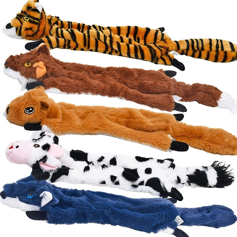 Stuffing-Free Dog Toy Dolls 5 Pack, Squeaky Plush Pet Toys for Supervised Gentle Chewing, Interactive Play, Toy Rotation and Dog Birthday Gifts