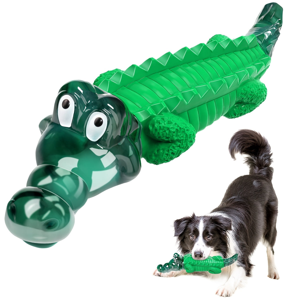 Dinosaur Dog Chew Toy with Ankylosaurus Ball Option, Interactive Pet Play Toy in Blue, Green or Two-Color Styles for Supervised Chewing and Fetch