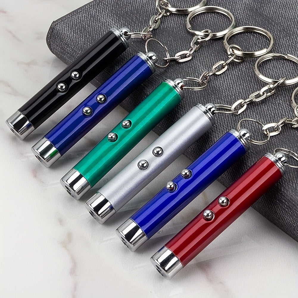 Cat Laser Pointer 6-Pack with Keychain and LED Flashlight, Multicolor Mini Handheld Chase Toys for Supervised Indoor Cat Play