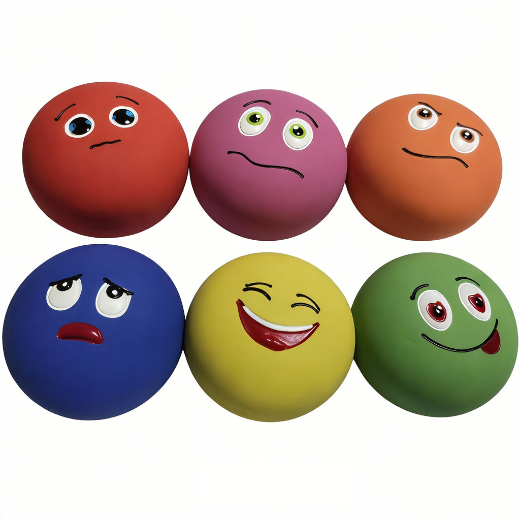 Latex Squeaky Dog Balls 6 Pack, Soft Colorful Fetch Toys for Puppies and Small Dogs, Battery-Free Interactive Chase and Supervised Play
