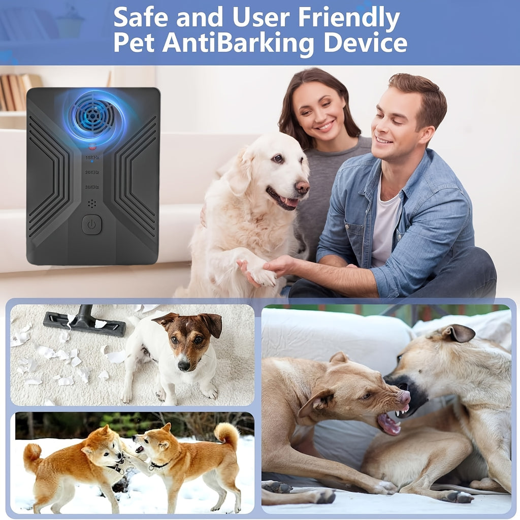 Automatic Ultrasonic Bark Deterrent with 3 Modes, USB Rechargeable Black Bark Box with Listed 55ft Range for Supervised Dog Behavior Management