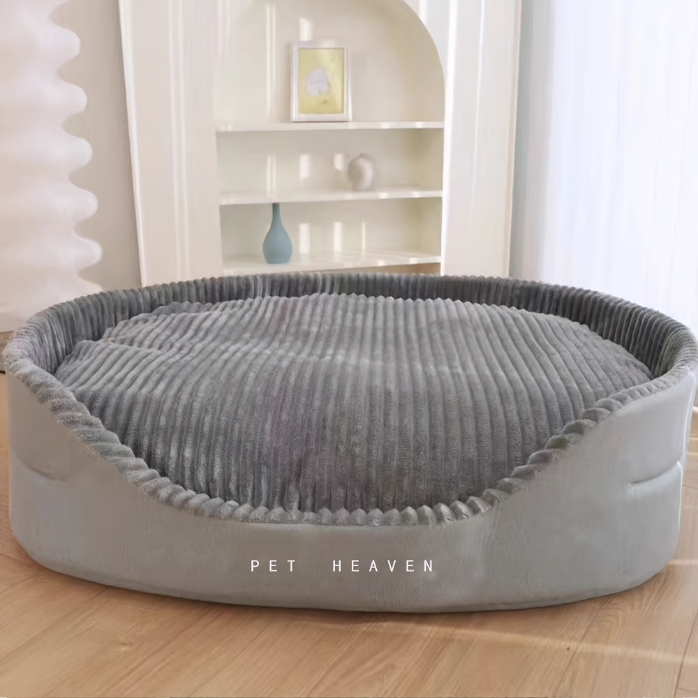 Reversible Dog Bed with Removable Mat, Washable Pet Lounger with High and Low Surfaces for Year-Round Rest in Four Size Options