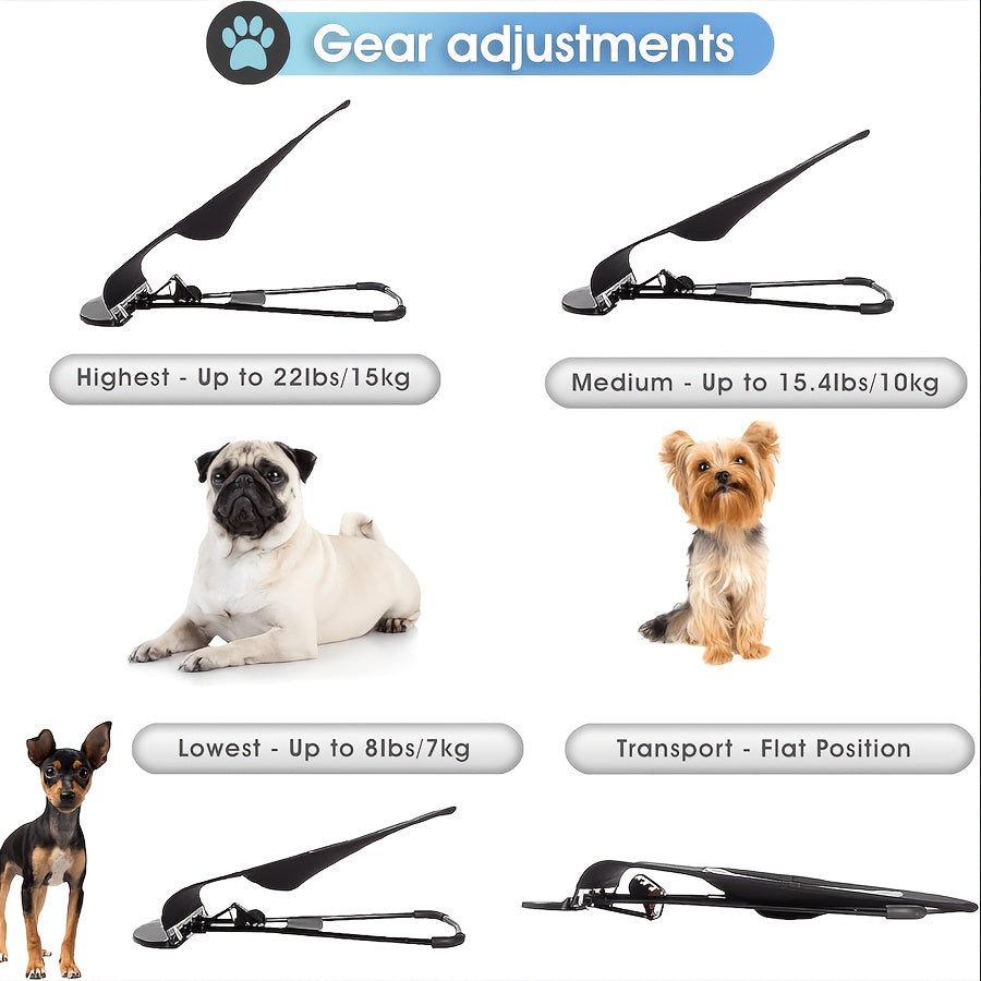 Rocking Dog Bed for Small and Medium Dogs, Foldable Height-Adjustable Pet Lounger with Breathable Mesh and Thickened Resting Pad