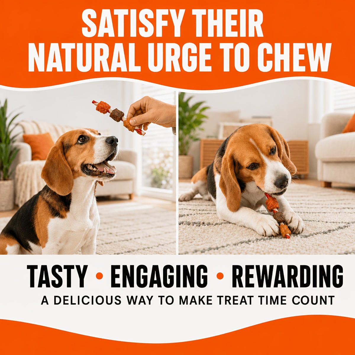 Kabob Dog Chew Treats with Chicken Liver and Duck, Skewer-Style Dog Snacks in 100g or 150g Packs for Supervised Chewing and Everyday Rewards