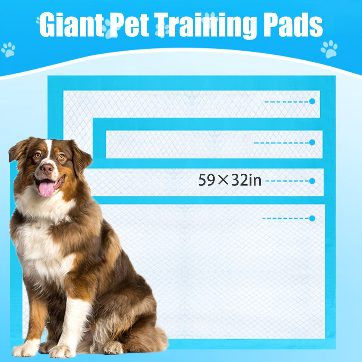 Dog Pee Pads 32 x 59 Inch, 40 Count Extra Large Disposable Puppy Potty Training Pads with Absorbent Core and Leak-Resistant Backing for Home Cleanup