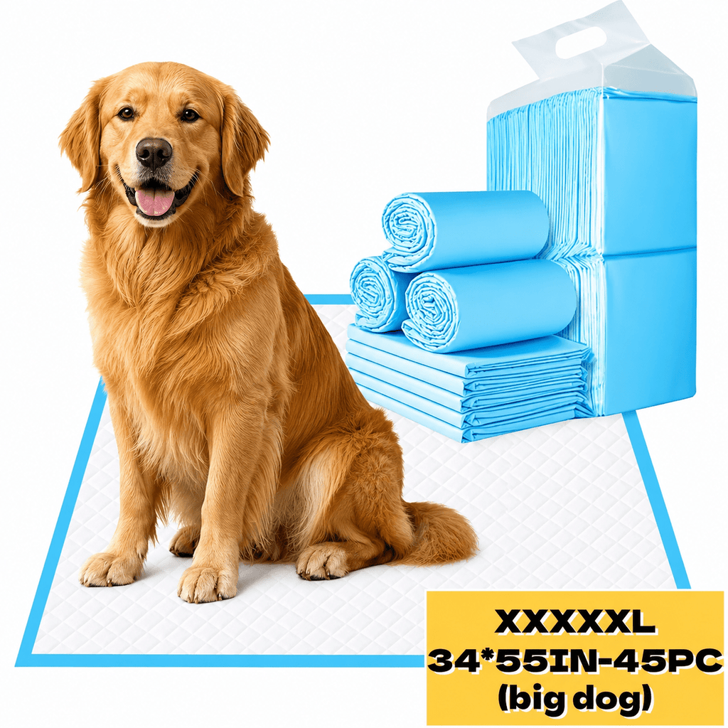 Oversized Dog Pee Pads for Large Dogs, Disposable Absorbent Potty Training Pads in 34 x 55 Inch 45 Count or 35 x 35 Inch 70 Count Packs