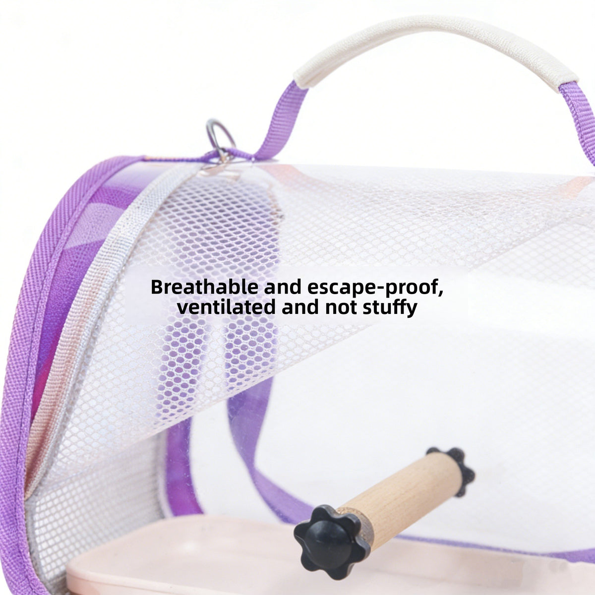 Small Bird Carrier with Perch, Portable Parrot Travel Bag with Clear Viewing Panels, Mesh Ventilation and Carry Handle for Vet Visits