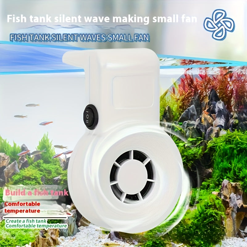 Aquarium Cooling Fan with External Hanging Design, White 3W USB Powered Fish Tank Cooler for Home Aquarium Care, No Batteries Required, 1 Piece