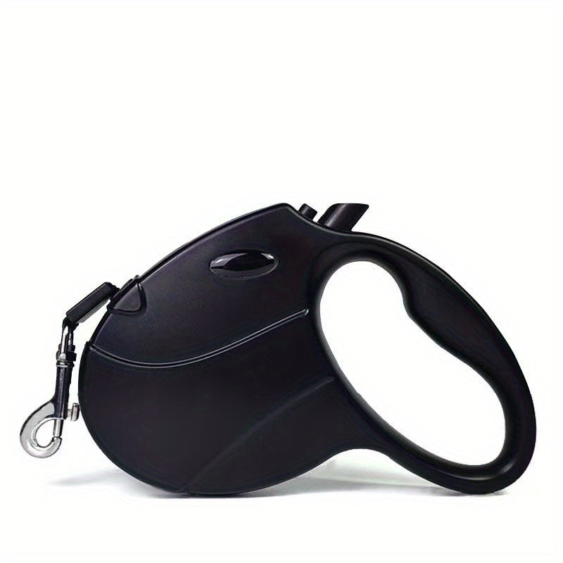 Retractable Dog Leash with Optional LED Light, 16 Feet Adjustable PVC Walking Lead for Small and Medium Dogs, Black or Pink Day and Evening Walk Options