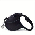 Retractable Dog Leash with Optional LED Light, 16 Feet Adjustable PVC Walking Lead for Small and Medium Dogs, Black or Pink Day and Evening Walk Options