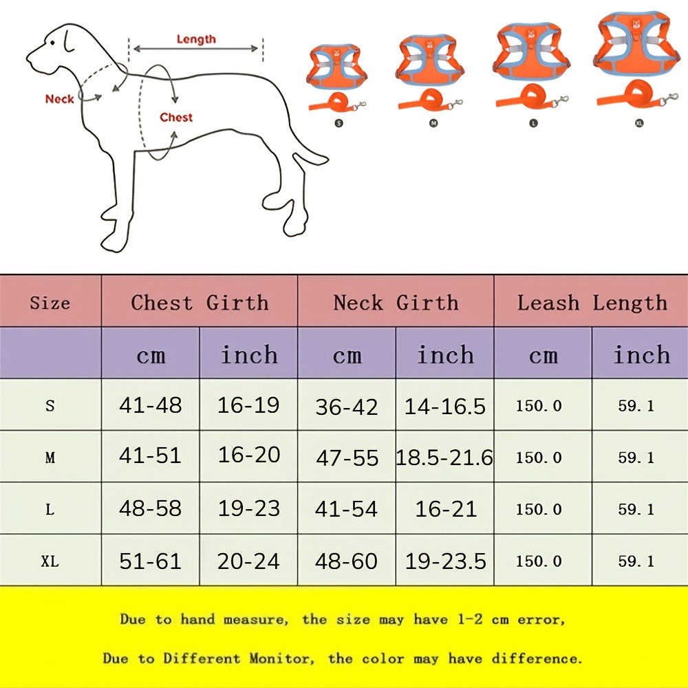 Small Dog Harness and Leash Set with Reflective Breathable Vest, Adjustable Fit, 15 Poop Bags, Random-Color Dispenser and 4 Bells for Daily Walks