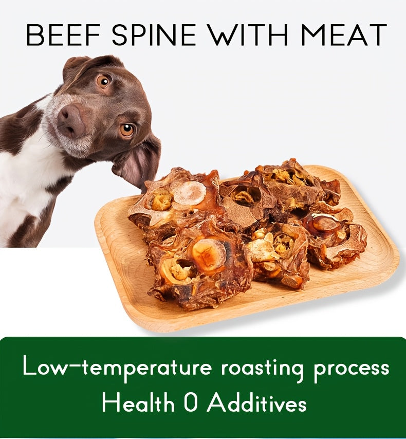 Beef Backbone Dog Chew Treat, 100g Pet Bone Snack for Supervised Chewing Sessions, Everyday Reward Routines and Holiday Dog Gift Baskets