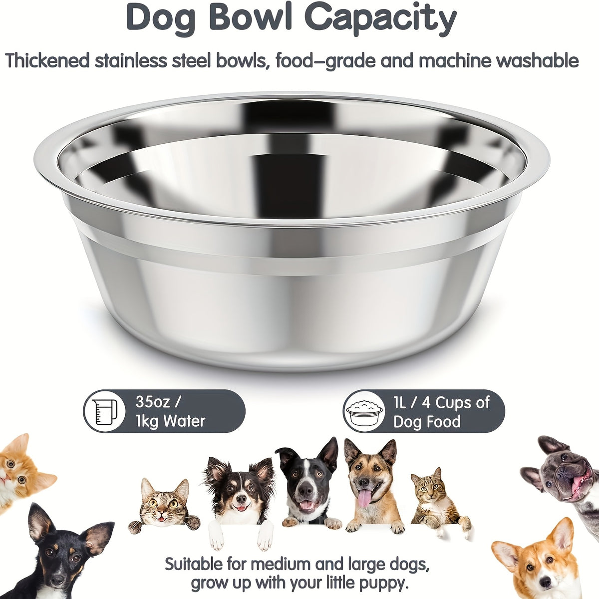 Elevated Dog Bowls Feeding Station with 9, 11, 12 and 14 Inch Adjustable Heights, Raised Food and Water Stand for Medium and Large Dogs