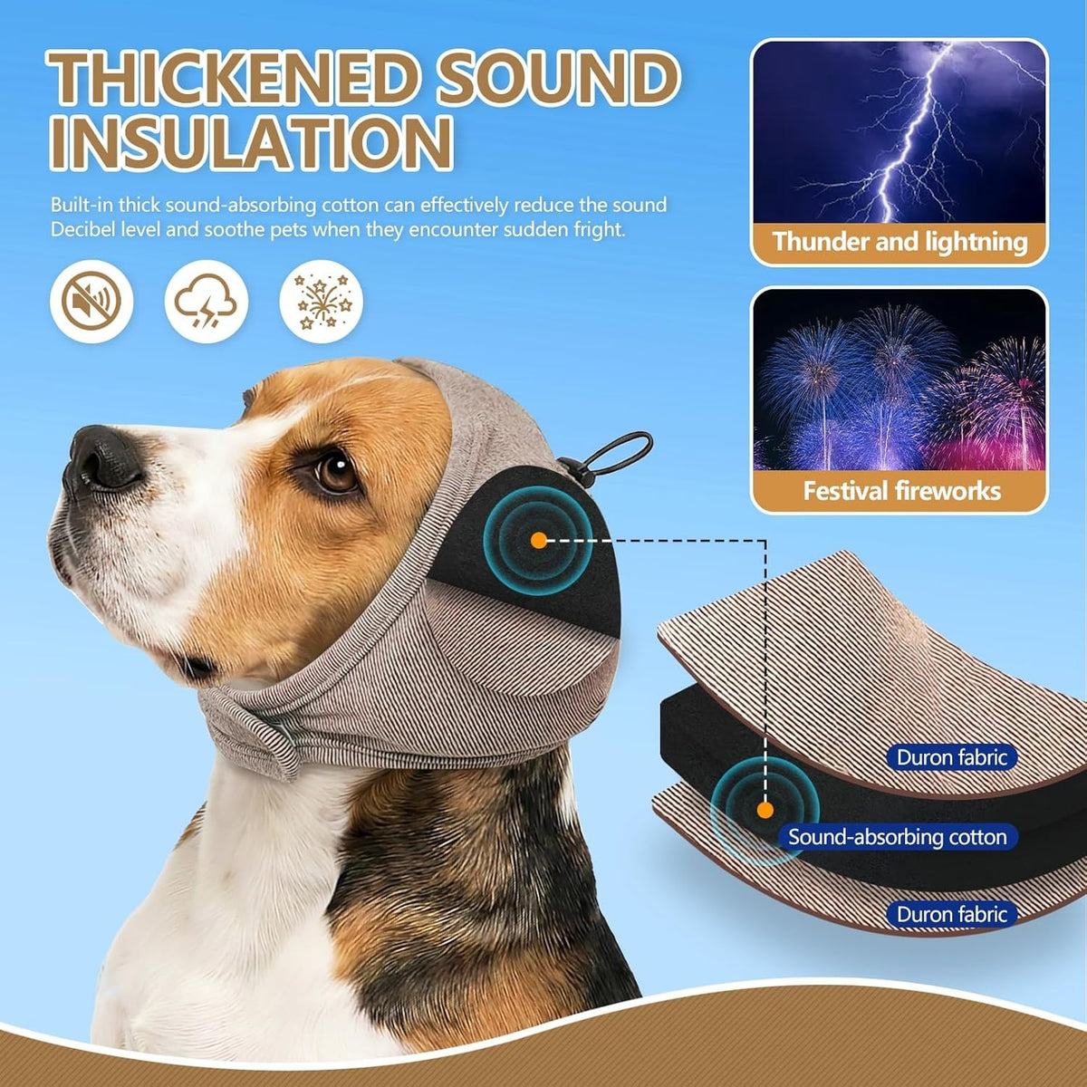 Dog Grooming Hood with Foam Pad, Adjustable Head Wrap for Supervised Bathing and Grooming Routines, Brown Dark Gray or Crimson in S M L