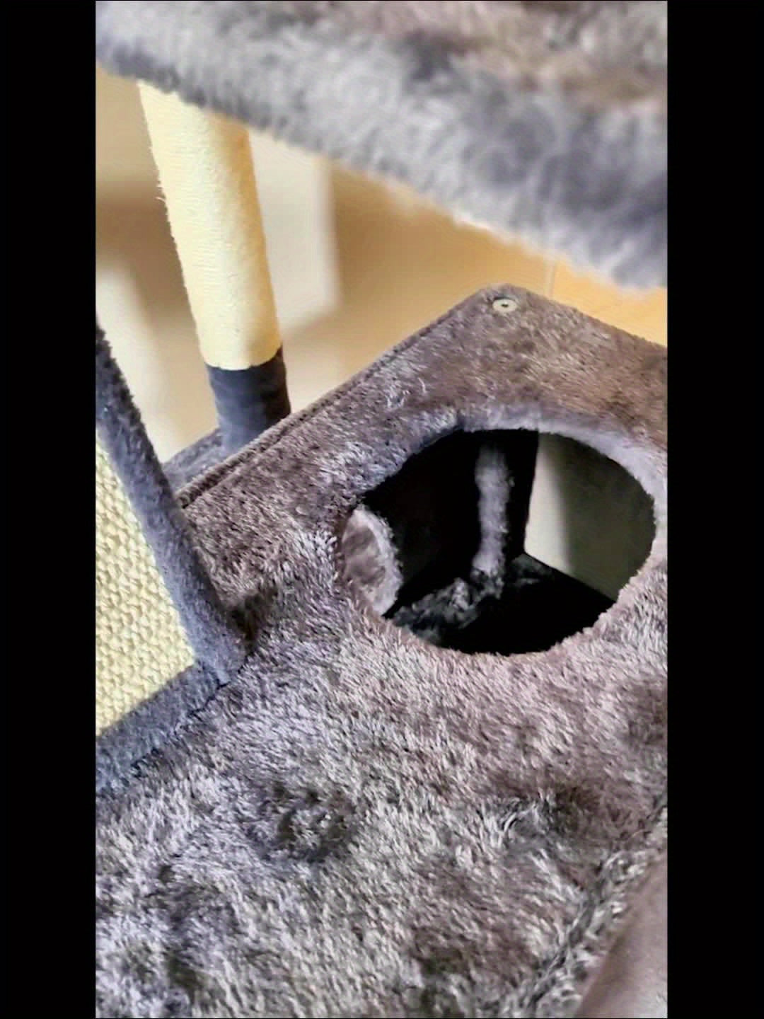 Cat Tree 66.1 Inch with 13 Scratching Posts, Five-Level Indoor Tower with Two Caves, Padded Perches, Basket, Hammock and Scratching Ramp
