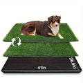 Artificial Grass Dog Potty with Tray and 2 Replacement Grass Pads, Washable Puppy Training Toilet in Three Sizes for Apartments, Balconies and RVs