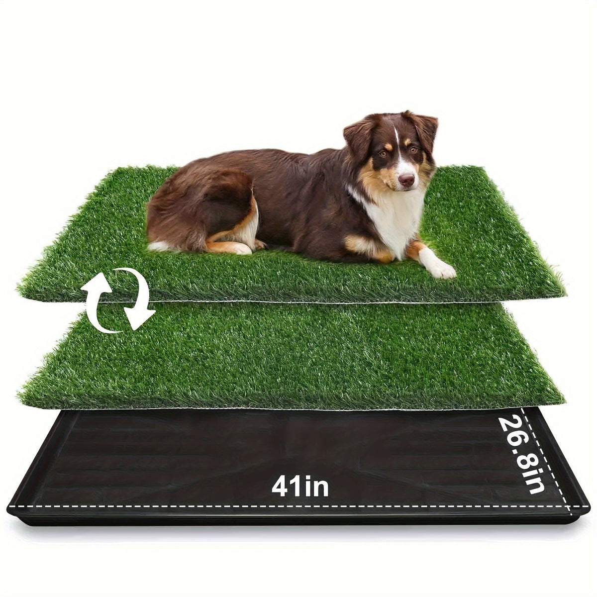 Artificial Grass Dog Potty with Tray and 2 Replacement Grass Pads, Washable Puppy Training Toilet in Three Sizes for Apartments, Balconies and RVs