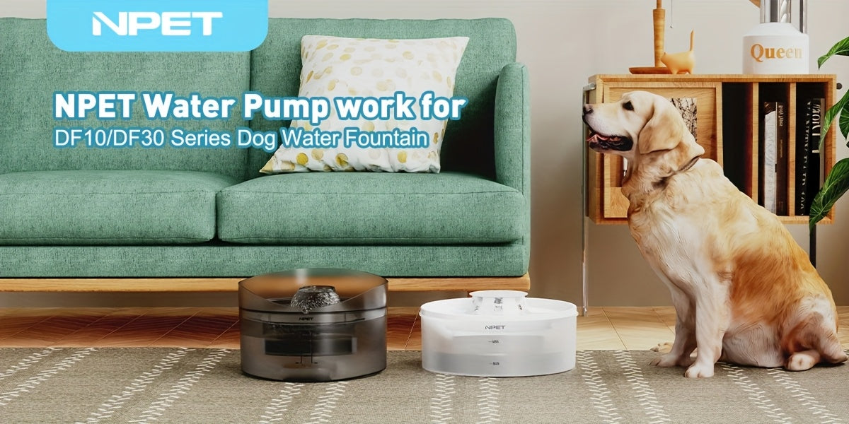Dog Water Fountain Replacement Pump for NPET DF10 and DF30 Models, White Spare Water Pump Component for Compatible Pet Drinking Fountain Maintenance